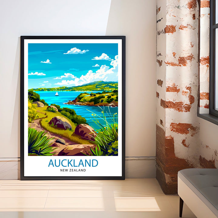 Auckland New Zealand Travel Poster