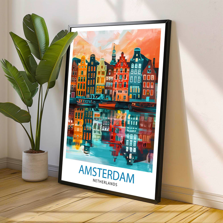 Amsterdam Netherlands Travel Poster