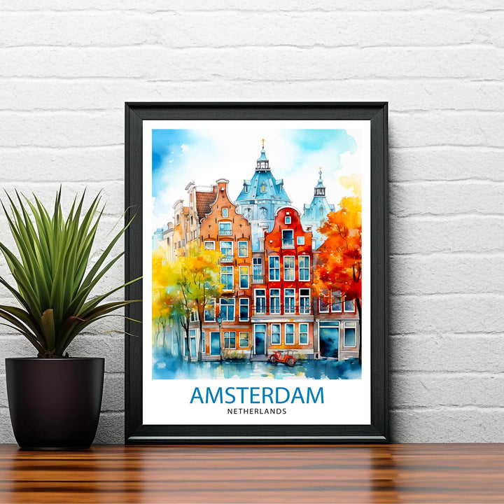 Amsterdam Netherlands Travel Poster