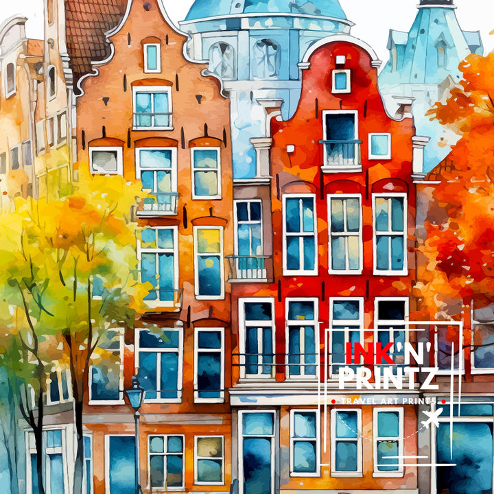Amsterdam Netherlands Travel Poster