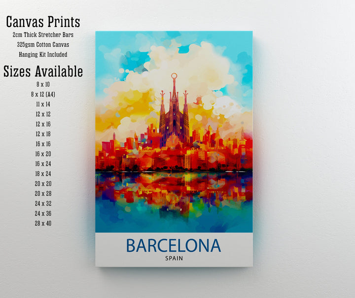 Barcelona Spain Travel Poster Barcelona