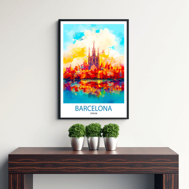 Barcelona Spain Travel Poster Barcelona
