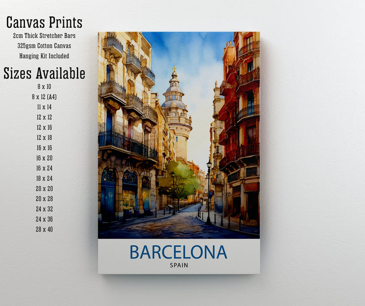 Barcelona Spain Travel Poster Barcelona