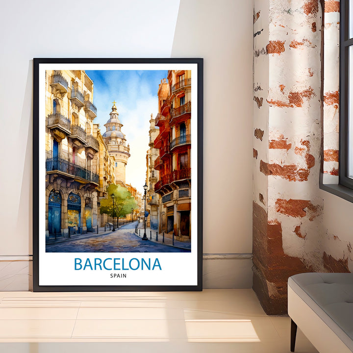 Barcelona Spain Travel Poster Barcelona