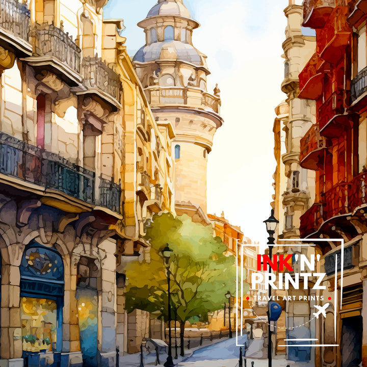 Barcelona Spain Travel Poster Barcelona