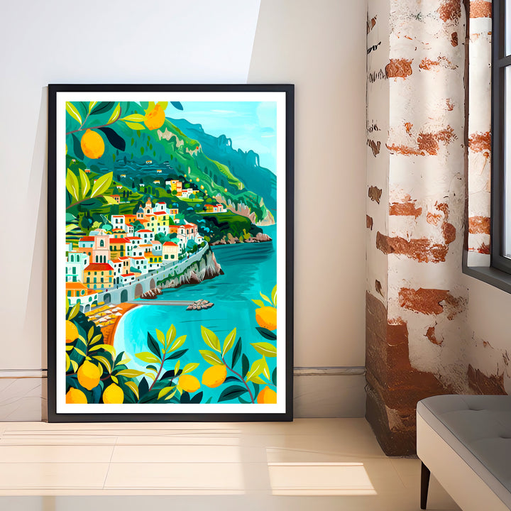 Amalfi Coast Italy Travel Poster