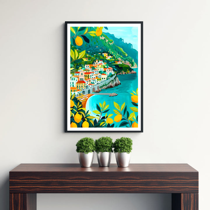 Amalfi Coast Italy Travel Poster