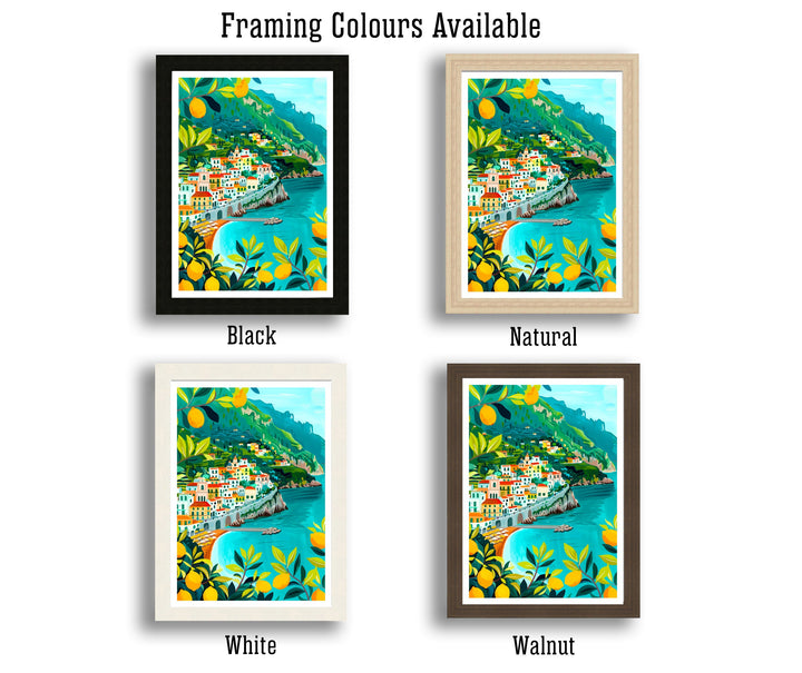 Amalfi Coast Italy Travel Poster