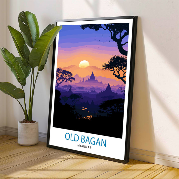 Bagan Myanmar Travel Poster