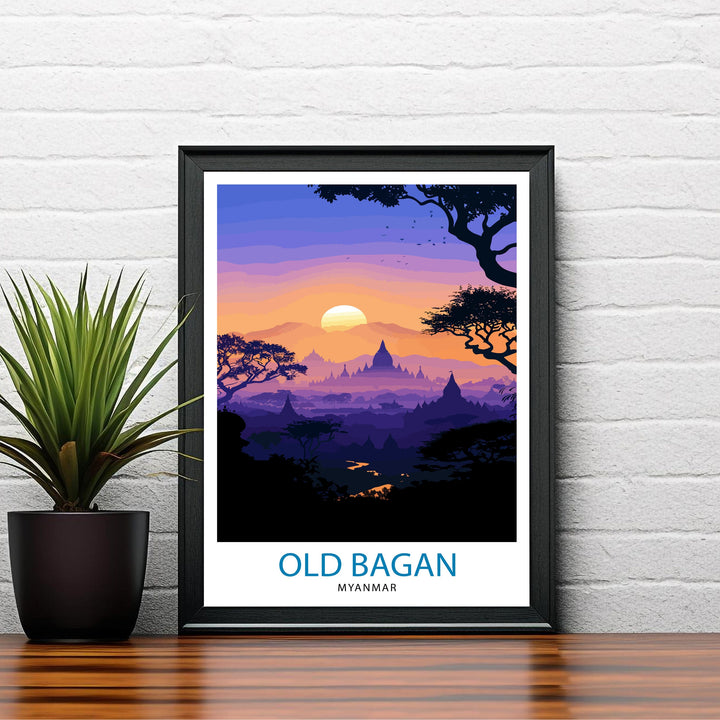 Bagan Myanmar Travel Poster