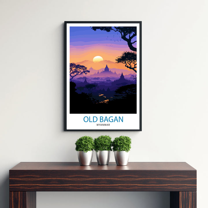 Bagan Myanmar Travel Poster