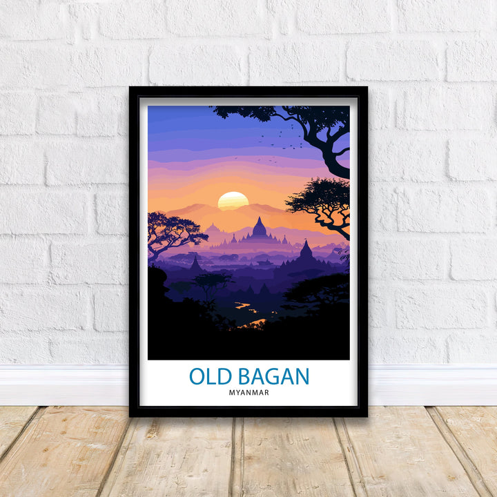Bagan Myanmar Travel Poster