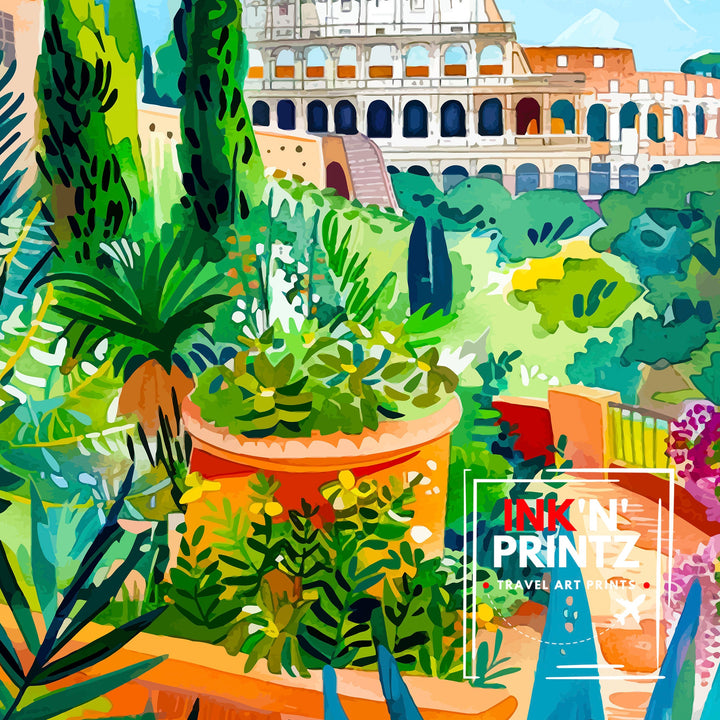 Rome Italy Travel Poster Rome Wall Art Italy Travel Poster Rome Home Decor Italy Illustration Travel Gift for Rome Italy Wall Art