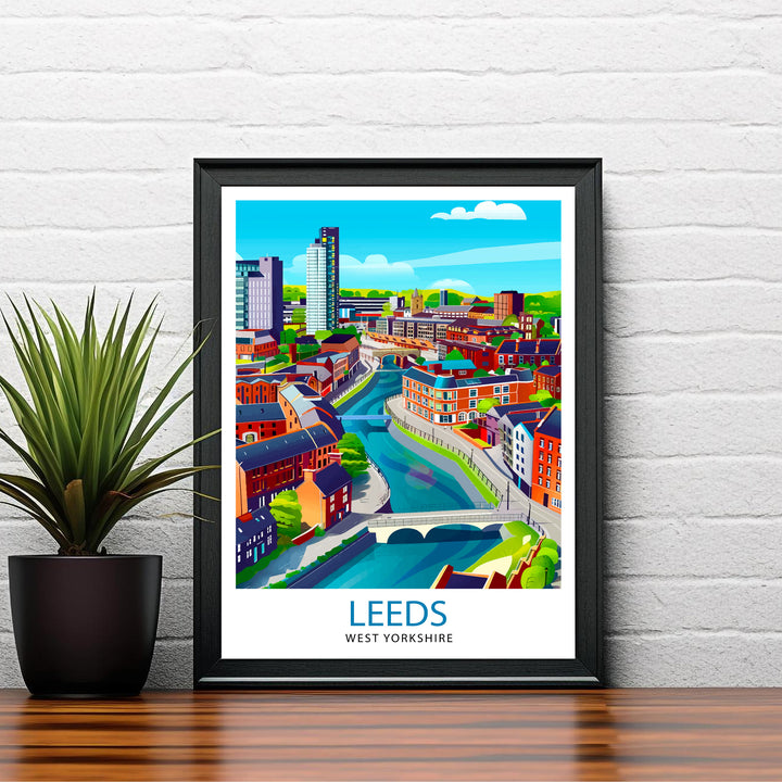 Leeds England Travel Poster
