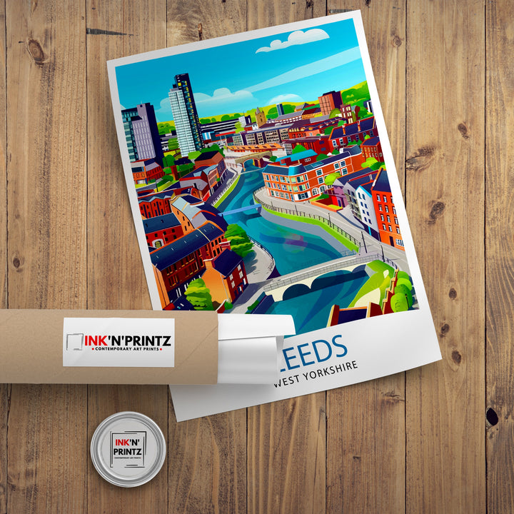 Leeds England Travel Poster