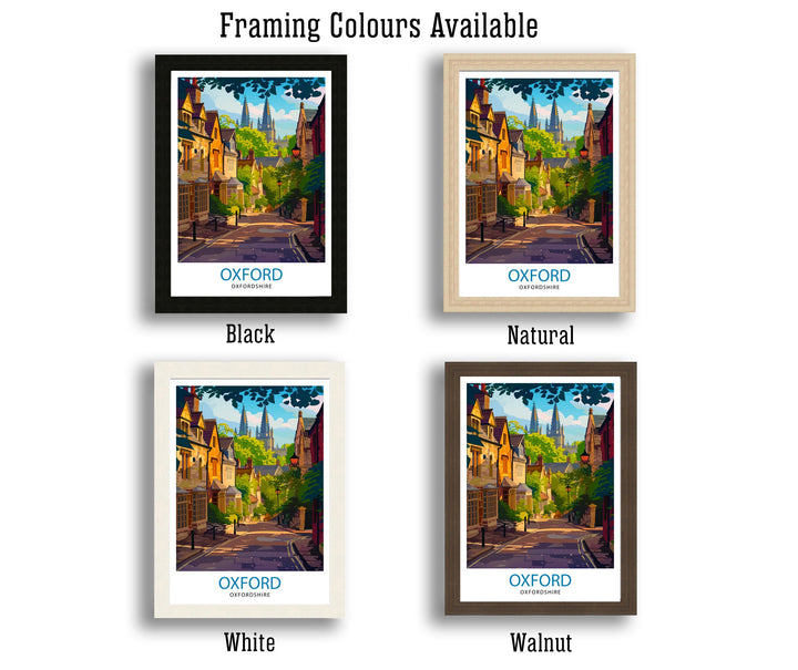 Oxford England Travel Poster