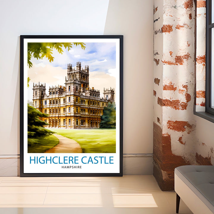 Highclere Castle England Travel Poster