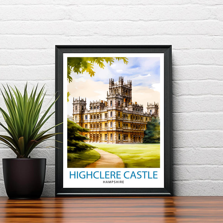 Highclere Castle England Travel Poster