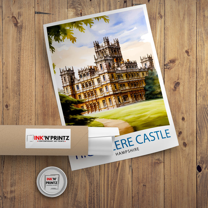 Highclere Castle England Travel Poster