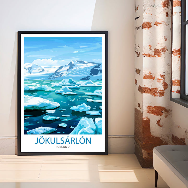 Jokulsarlon Iceland Travel Poster