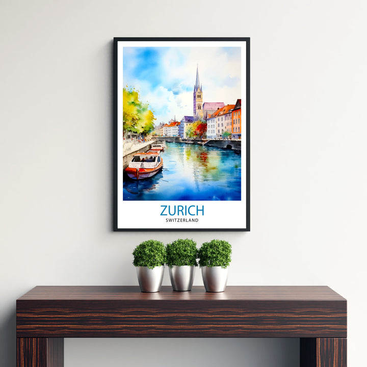Zurich Switzerland Travel Poster Zurich