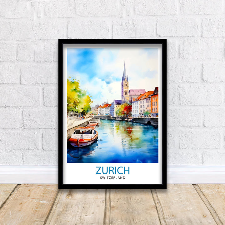 Zurich Switzerland Travel Poster Zurich