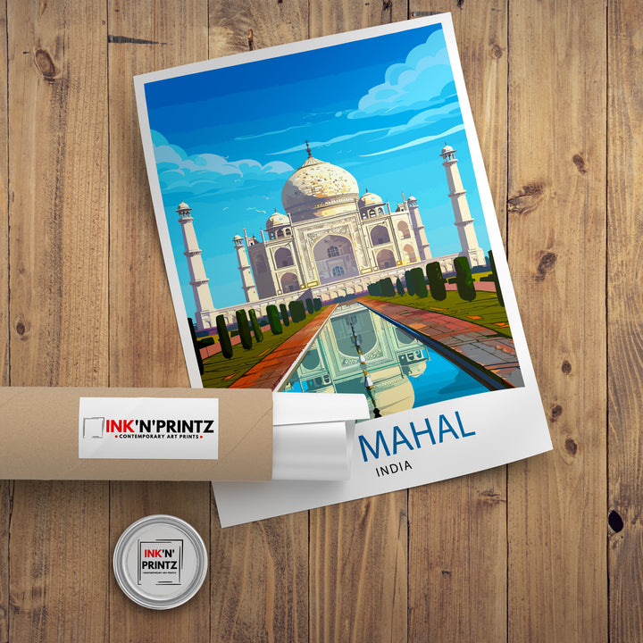 Taj Mahal India Travel Poster
