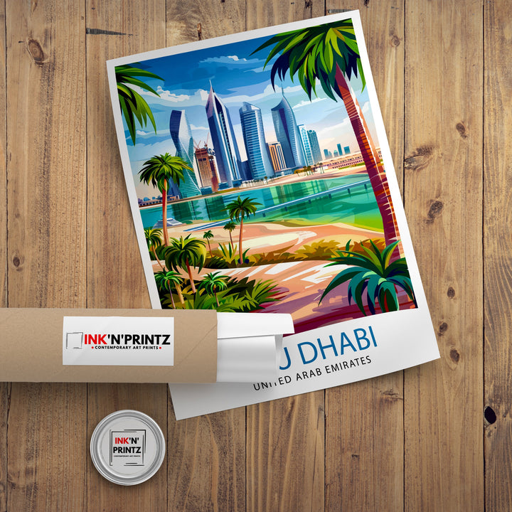 Abu Dhabi UAE Travel Poster