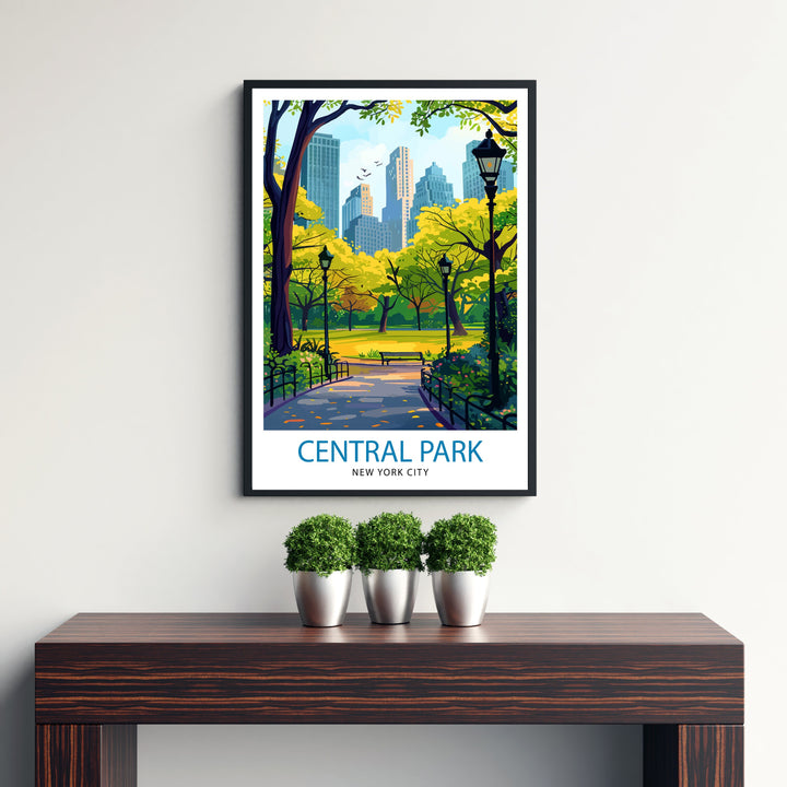 Central Park New York Travel Poster