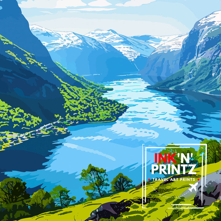 Innvikfjorden Norway Travel Poster