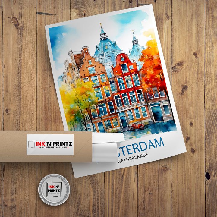 Amsterdam Netherlands Travel Poster
