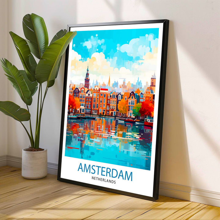 Amsterdam Netherlands Travel Poster