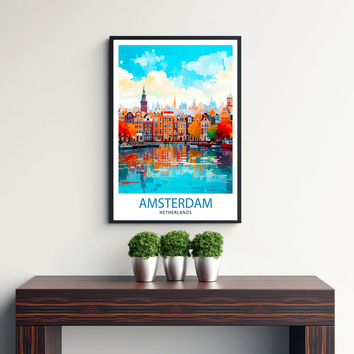 Amsterdam Netherlands Travel Poster