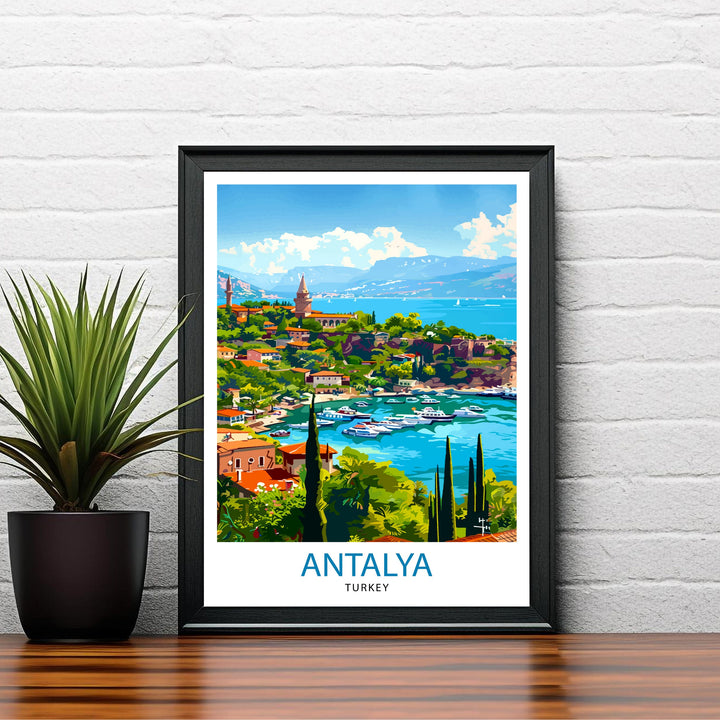 Antalya Turkey Travel Poster