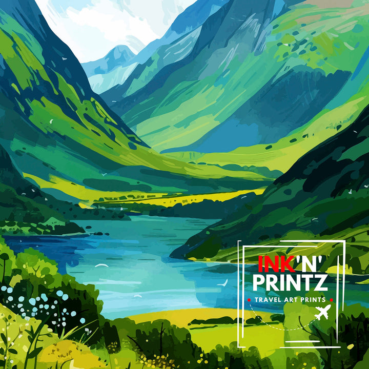 Glencoe Scotland Travel Poster