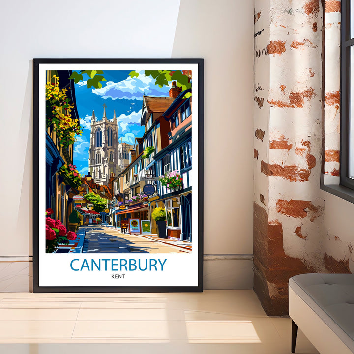 Canterbury England Travel Poster