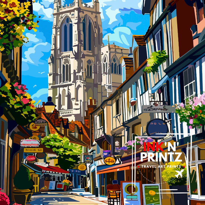 Canterbury England Travel Poster