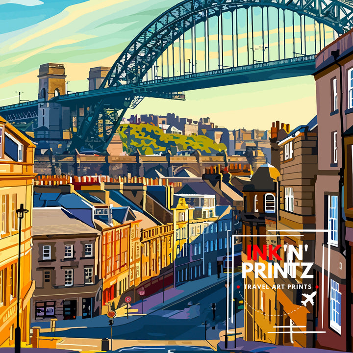 Newcastle upon Tyne Travel Poster Newcastle