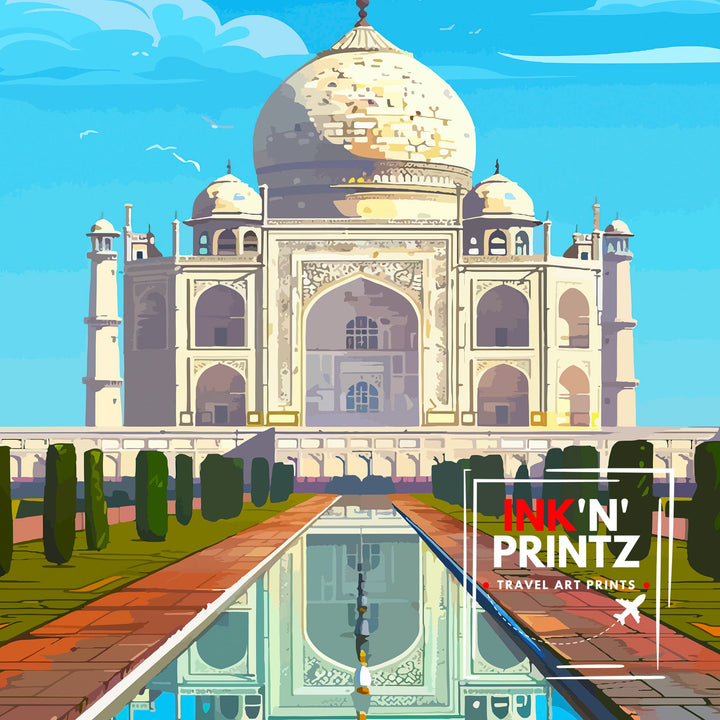 Taj Mahal India Travel Poster