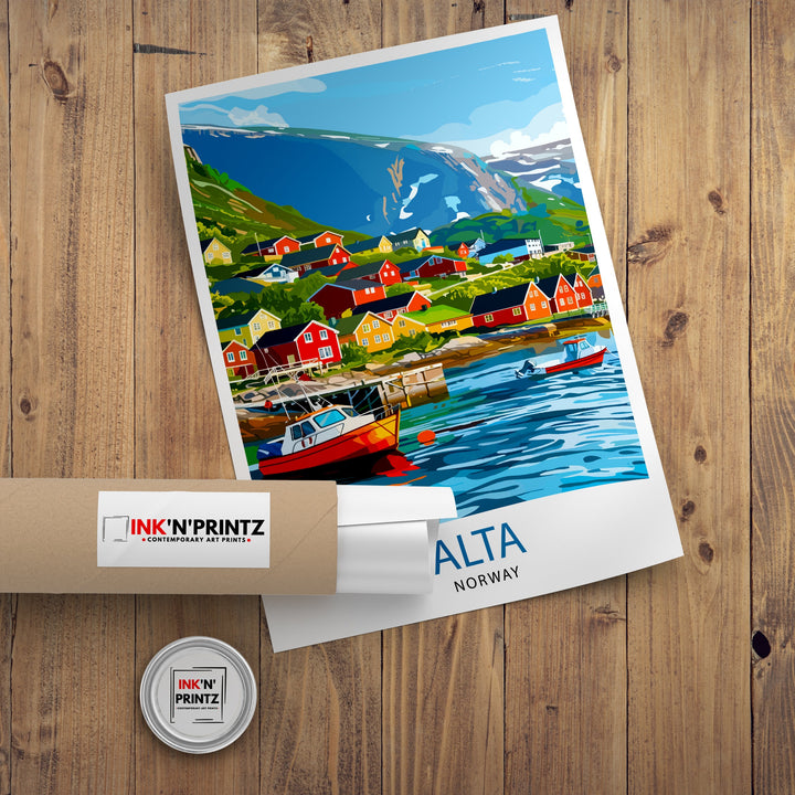 Alta Norway Travel Poster