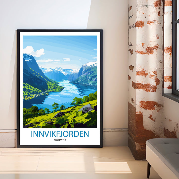 Innvikfjorden Norway Travel Poster