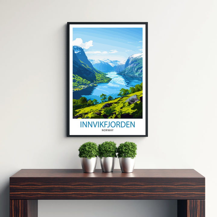 Innvikfjorden Norway Travel Poster