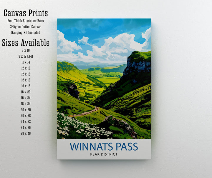 Winnats Pass Peak District Travel Poster