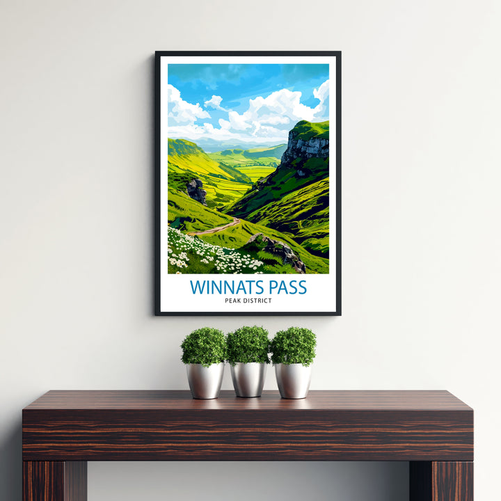 Winnats Pass Peak District Travel Poster