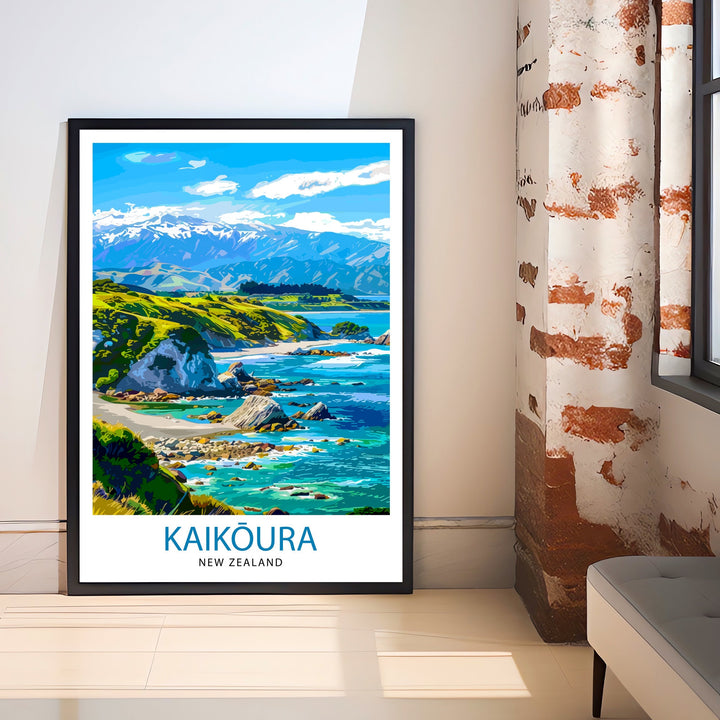 Kaikōura New Zealand Travel Poster