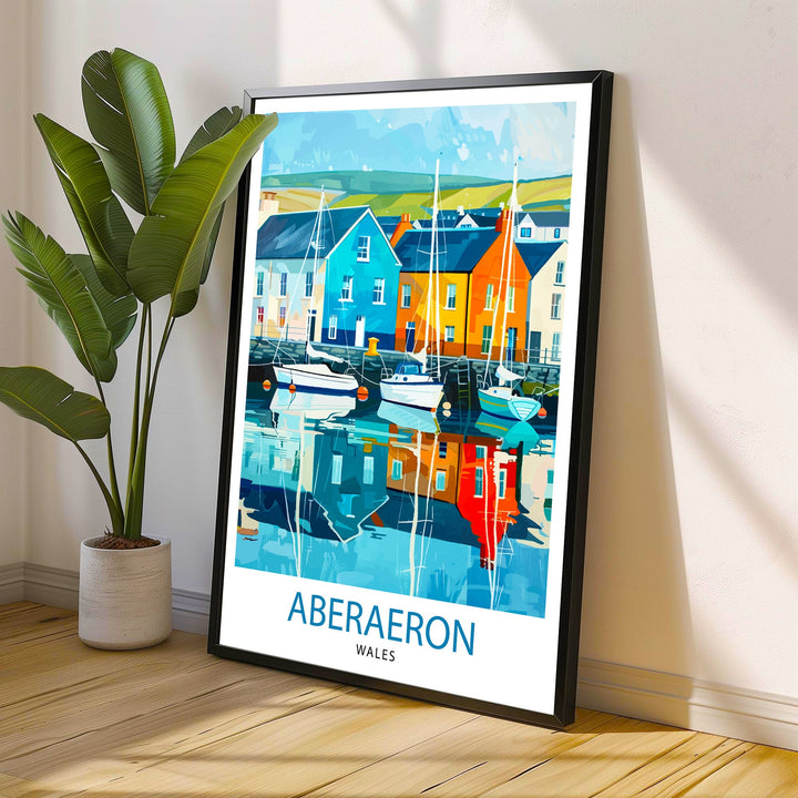 Aberaeron Wales Travel Poster