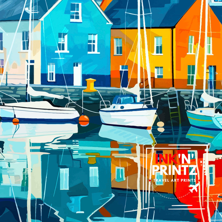 Aberaeron Wales Travel Poster