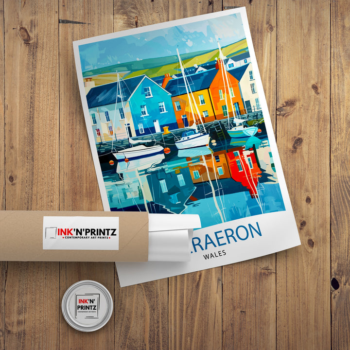 Aberaeron Wales Travel Poster
