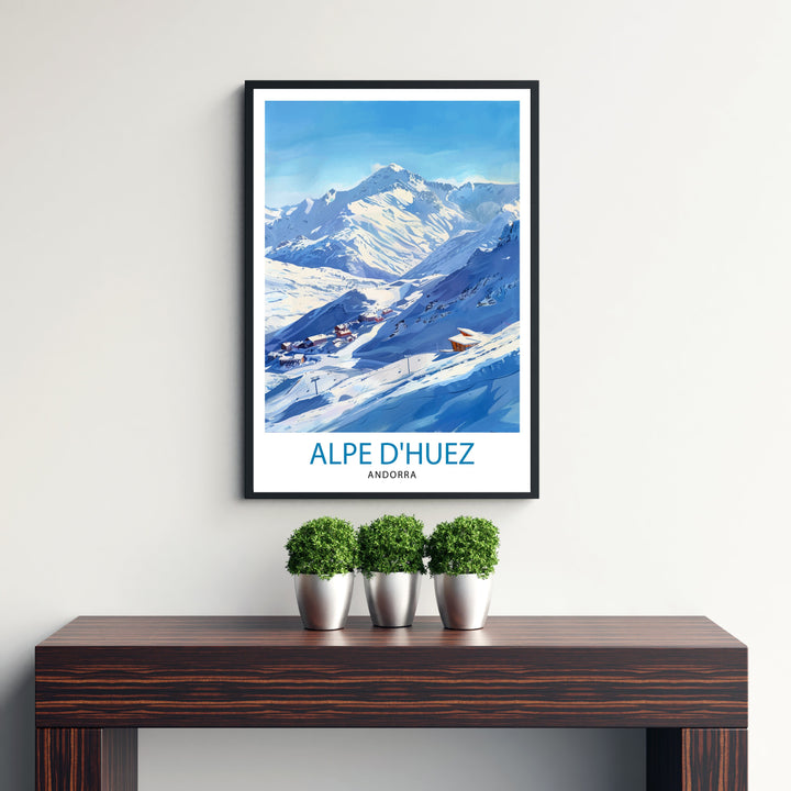 Alpe d'Huez Poster Alpe d'Huez Decor Alpe d'Huez Poster Alpe d'Huez Art Alpe d'Huez Wall Art Gift for Skiing Fans Alpe d'Huez Home Decor