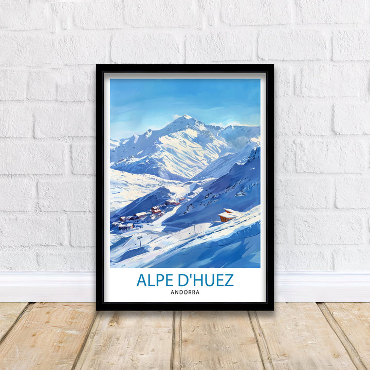 Alpe d'Huez Poster Alpe d'Huez Decor Alpe d'Huez Poster Alpe d'Huez Art Alpe d'Huez Wall Art Gift for Skiing Fans Alpe d'Huez Home Decor